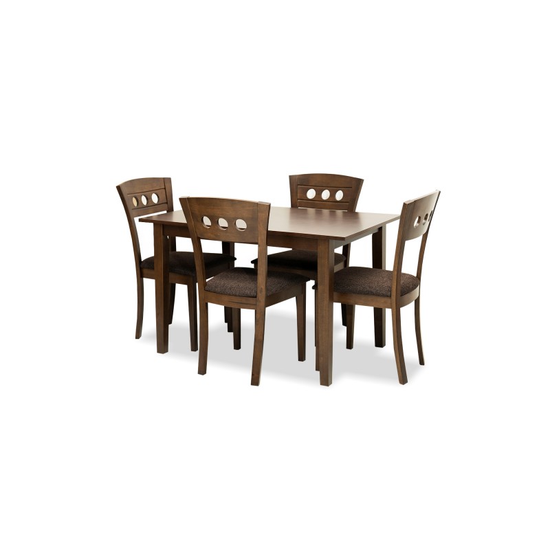 Grace Table and 4 Chairs Dirty Oak Rubberwood Grace Table and 4 Chairs Dirty Oak Rubberwood