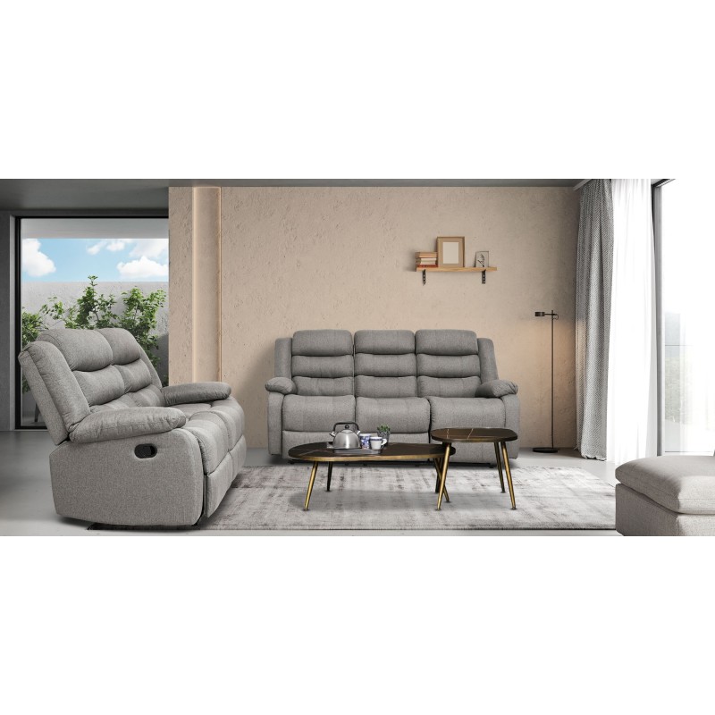 Tavana Recliner Sofa 3RR+2 Seater Grey Col Fabric Tavana Recliner Sofa 3RR+2 Seater Grey Col Fabric