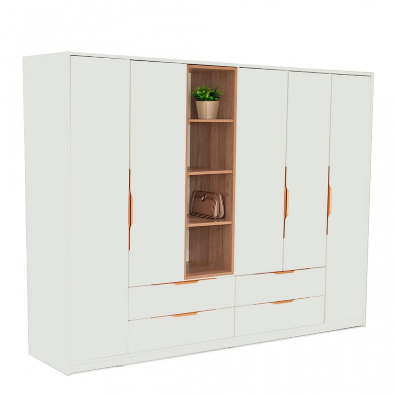 Casablanca Wardrobe 5 Doors Oak & White Casablanca Wardrobe 5 Doors Oak & White