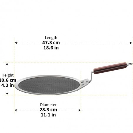 Hawkins NSDT28 IC NS 28cm Tri-Ply SS Dosa Tava