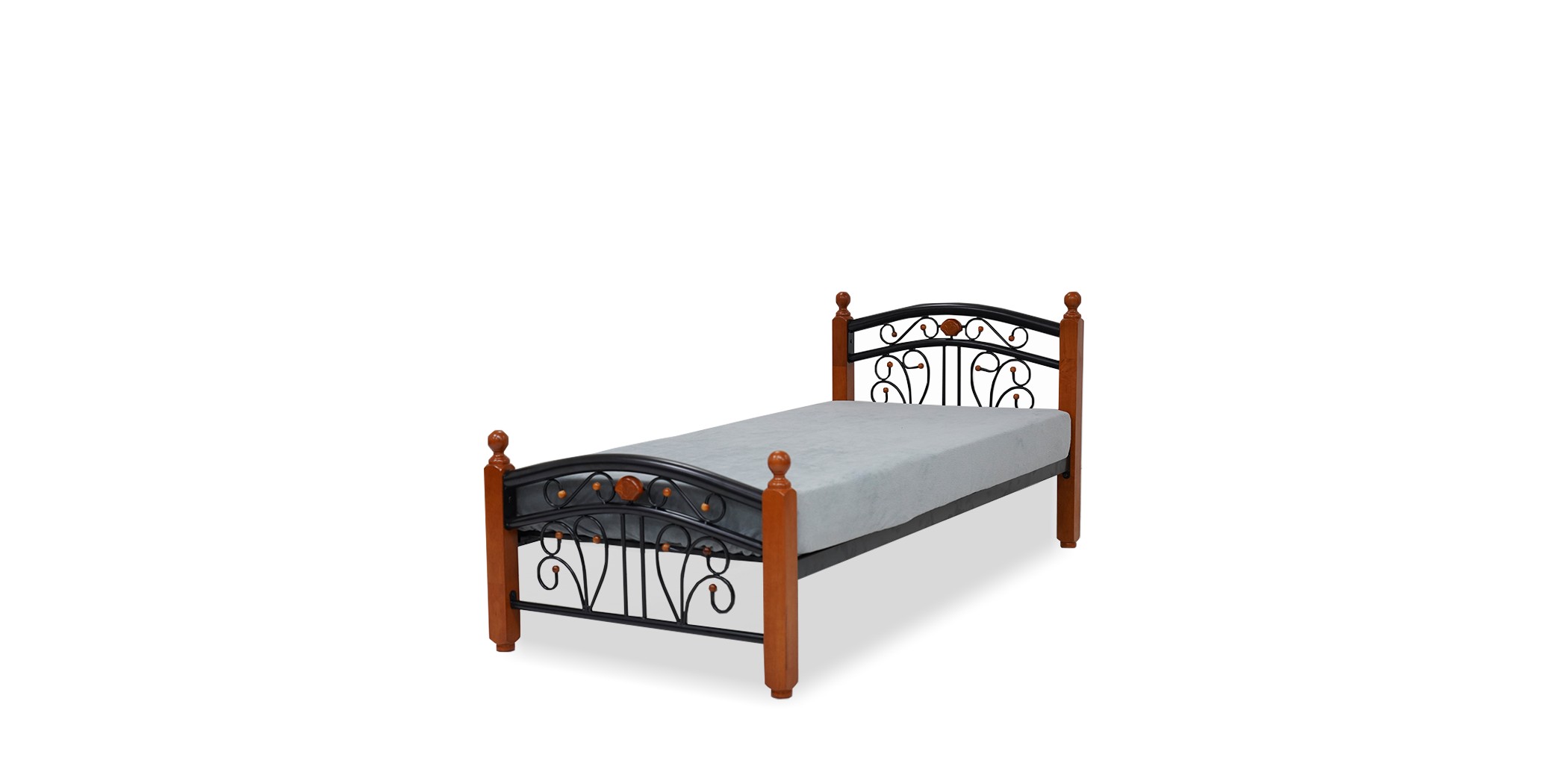Lilium Bed 90x190 cm Rubberwood/Metal
