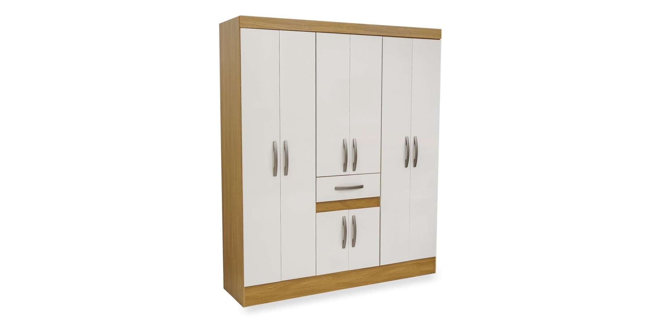 Portugal Wardrobe 8 Doors with 1 Drawer Freijo/Off White