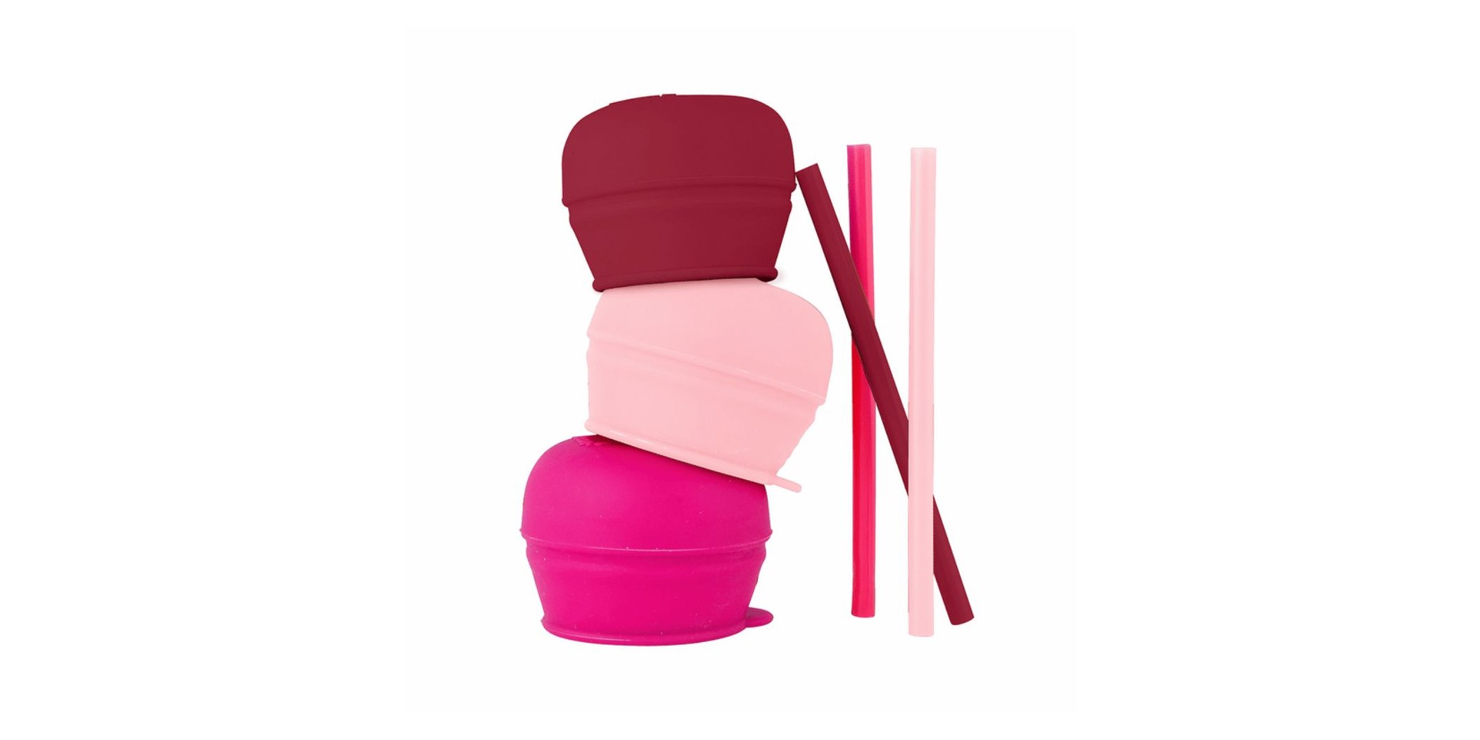 Boon Snug Straw Universal Silicone Lids 3 pk pink B11428
