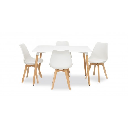 Adrian Table & 4 Chairs White