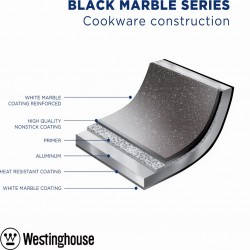 Westinghouse 28cm Forged Aluminum Grill Pan Black Marble WCFP0009G28MBB