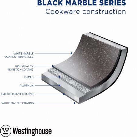 Westinghouse 28cm Forged Aluminum Grill Pan Black Marble WCFP0009G28MBB
