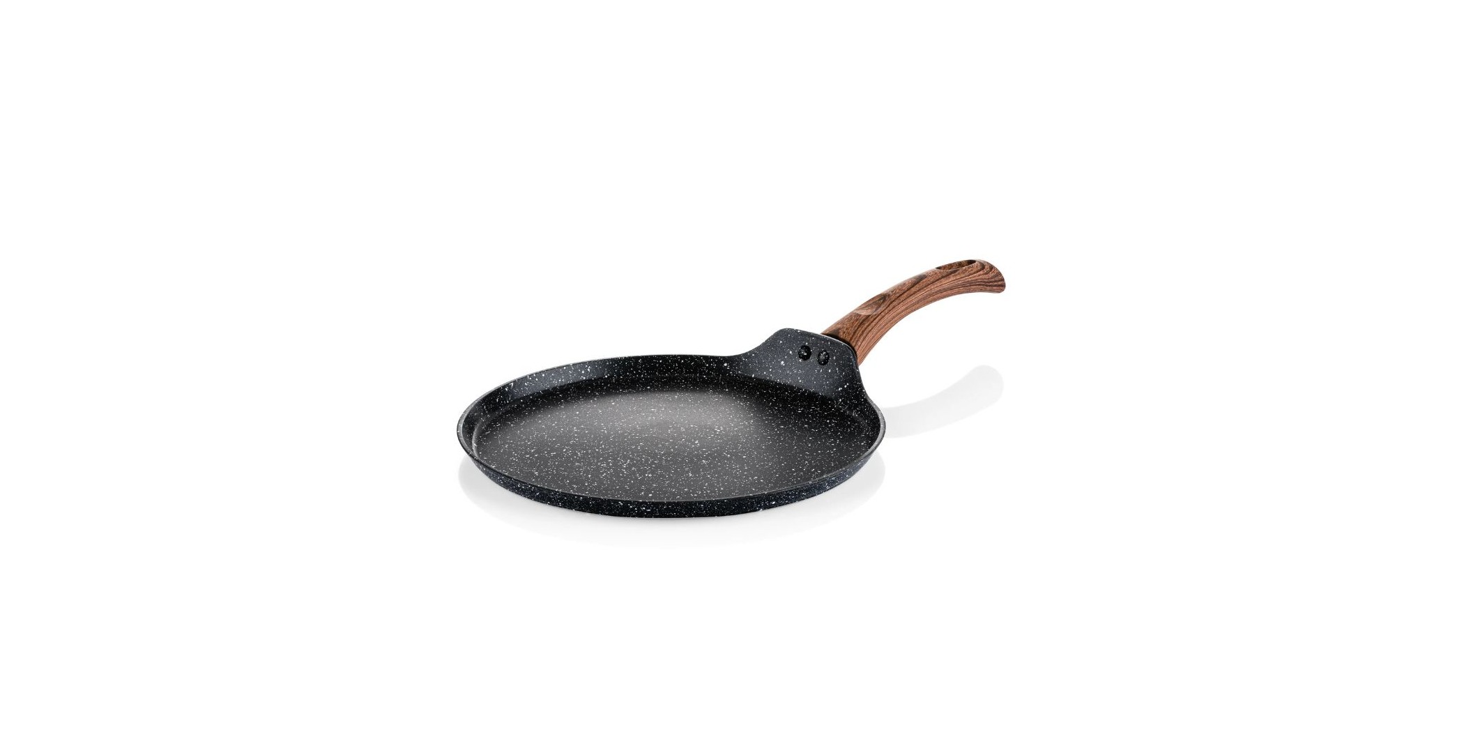 Westinghouse 28cm Forged Aluminum Crepe Pan Black Marble Wood WCFP0085C28MBB