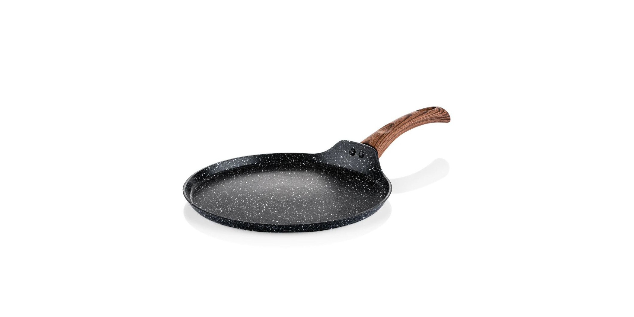 Westinghouse 32cm Forged Aluminum Crepe Pan Black Marble Wood WCFP0085C32MBB