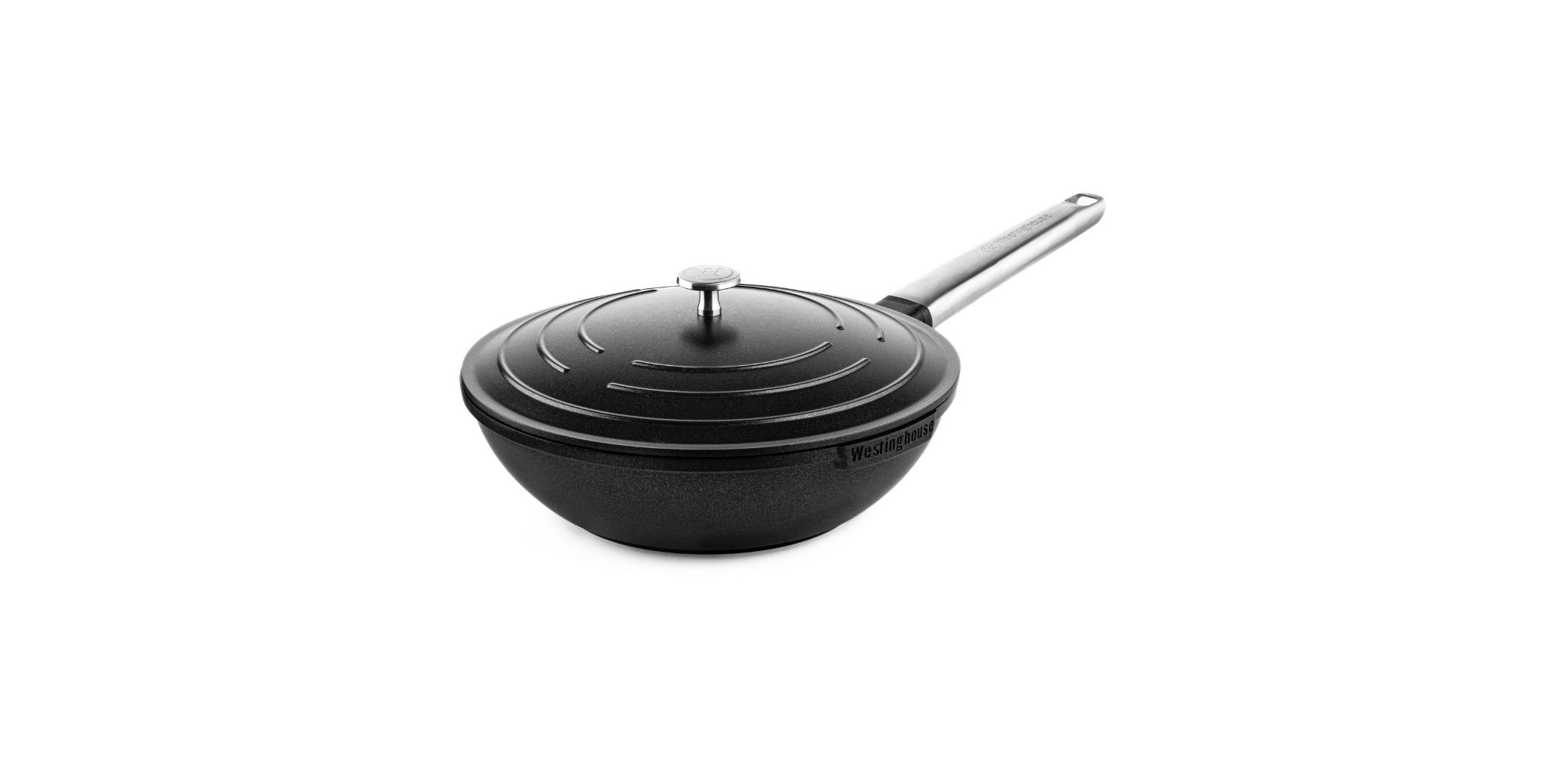 Westinghouse 28cm Black Cast Aluminum Wok With Lid Performance Series WCCW0095028BK