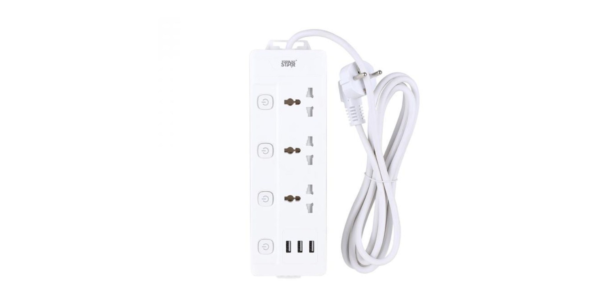 Winning Star ST-4029 10A 3 Plug & 3 USB Position Power Socket "O"