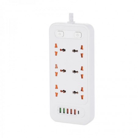 Winning Star ST-4046 10A 6 Plug & 5 USB Charge Position Power Socket "O"