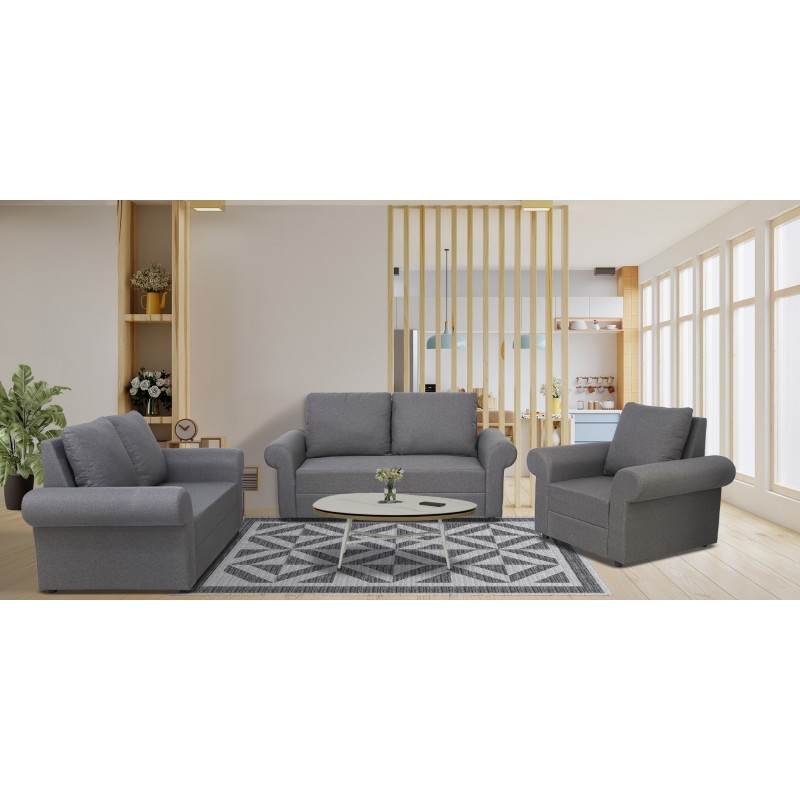 Lina Sofa 3+2+1 in D.Grey Col Fab Lina Sofa 3+2+1 in D.Grey Col Fab