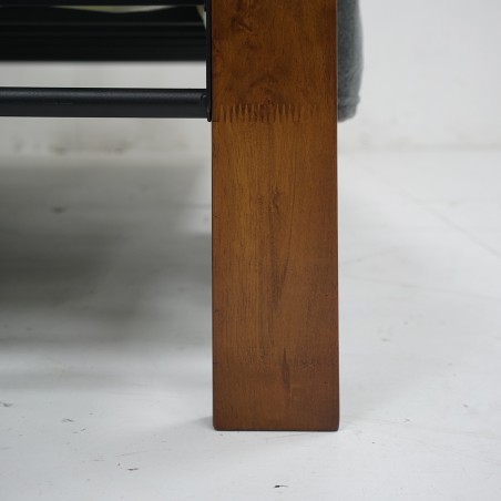 Rhodes Bed 160x200 cm Black Metal Rubberwood