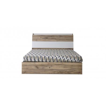 Lazzio Bed 180x200 cm Grey Oak & White Matt
