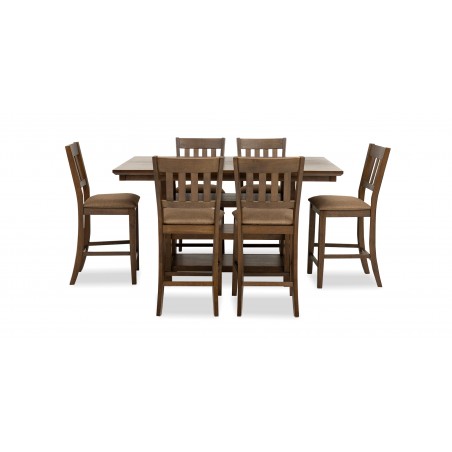 Serafina High Table And 6 High Chairs Ash Veneer