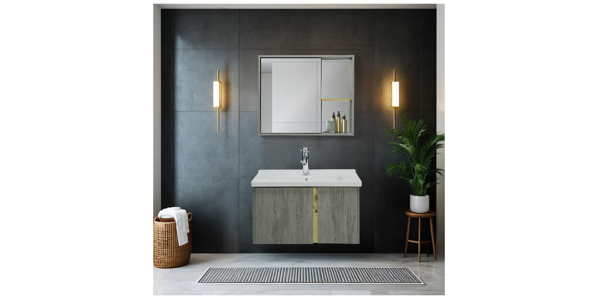Bathroom Cabinet With Mirror Ref DC13-80