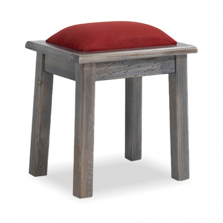 Napoleon Dressing Table With Pouf Grey Rubberwood