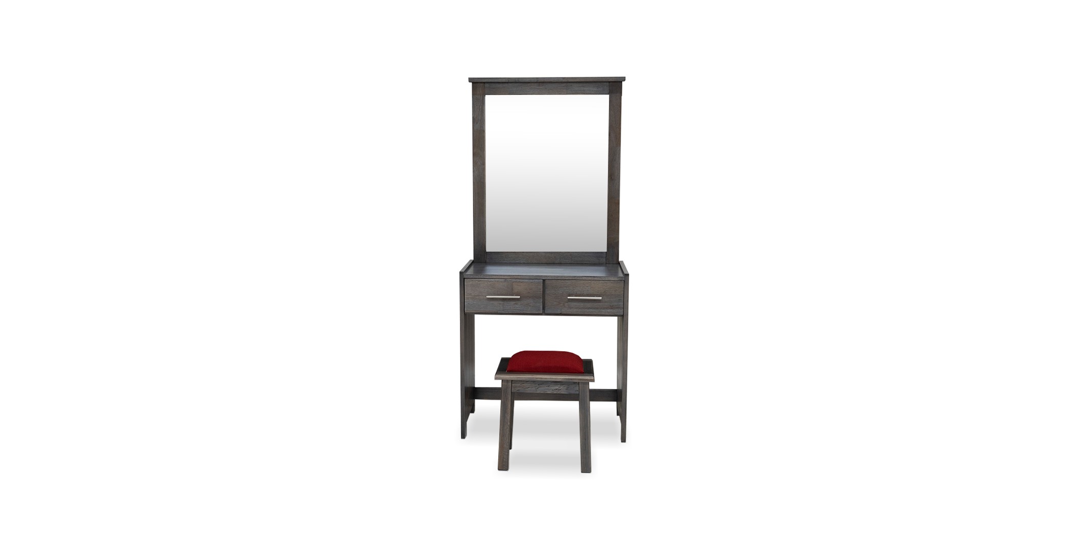 Napoleon Dressing Table With Pouf Grey Rubberwood
