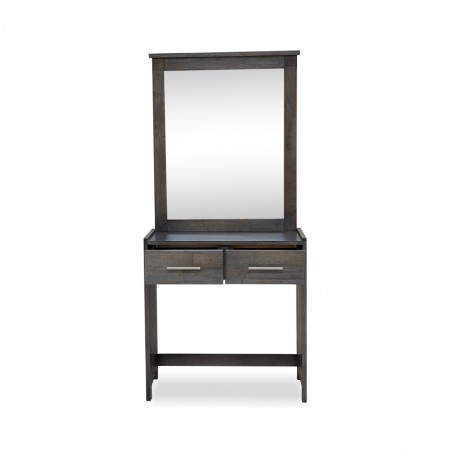 Napoleon Dressing Table With Pouf Grey Rubberwood