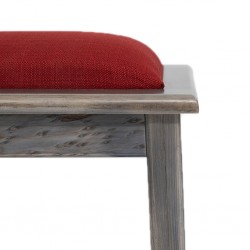 Napoleon Dressing Table With Pouf Grey Rubberwood