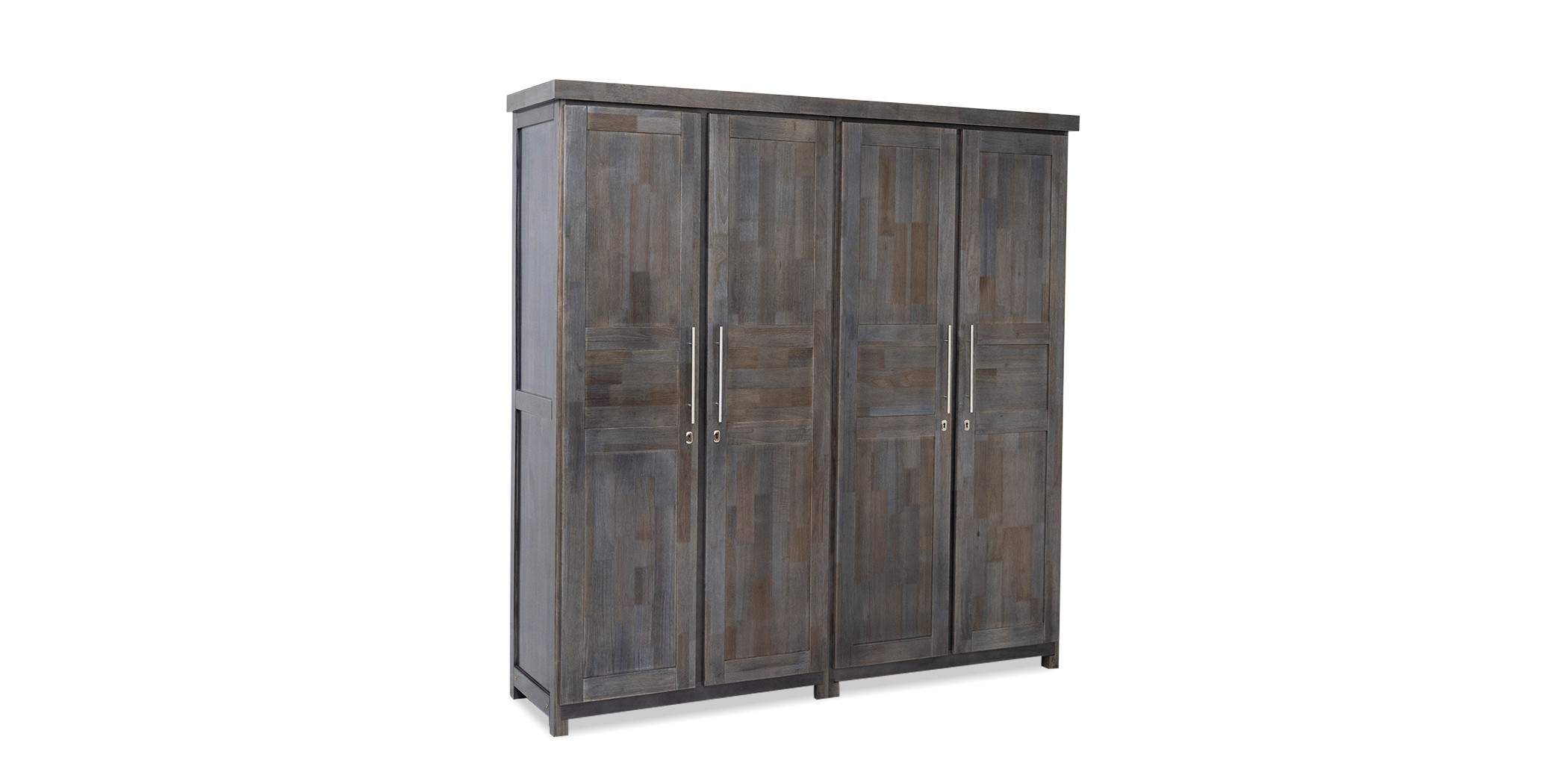 Napoleon Wardrobe 4 Doors Grey Rubberwood