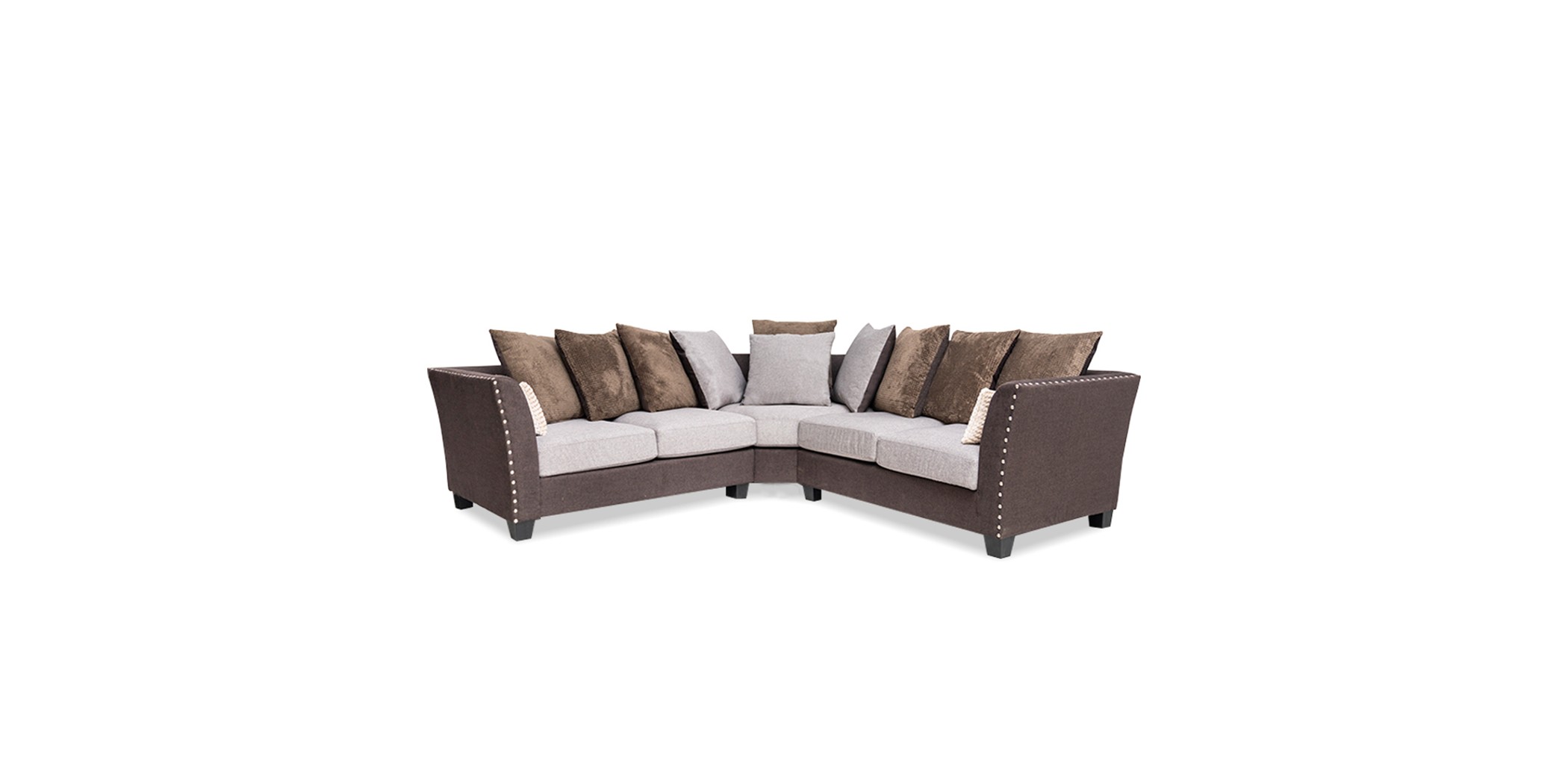 Marco Sofa Corner Brown & Grey Colour Fabric