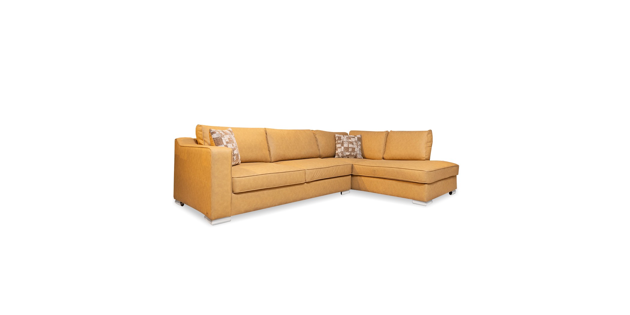 Delta Sofa Corner in Mustard Col Leather Gel