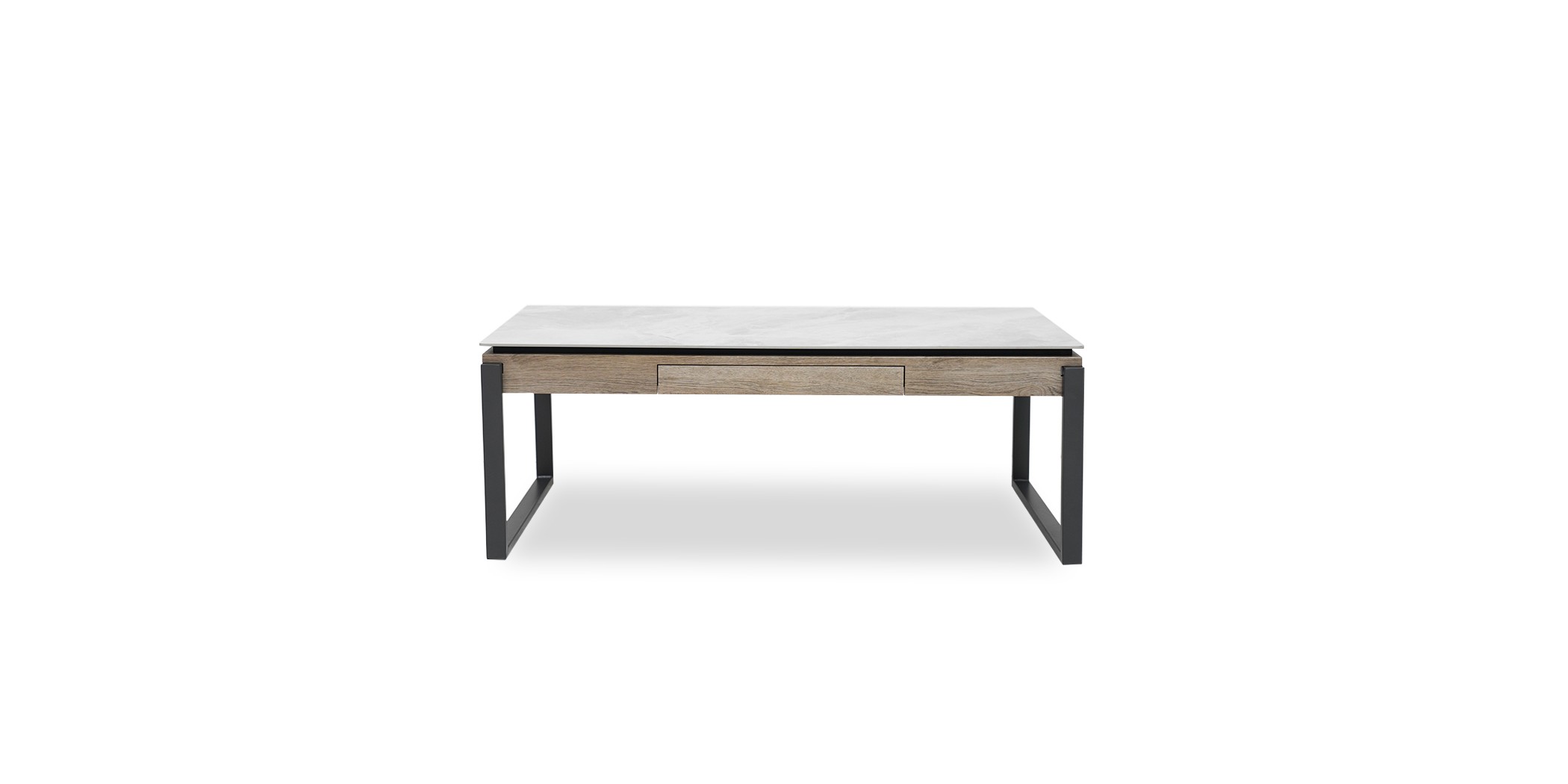 Coastal Coffee Table Pudalas Grey With Drawer