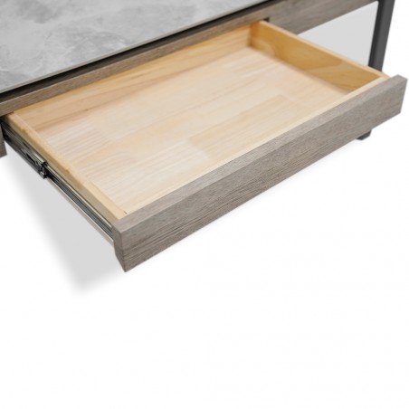 Coastal Coffee Table Pudalas Grey With Drawer