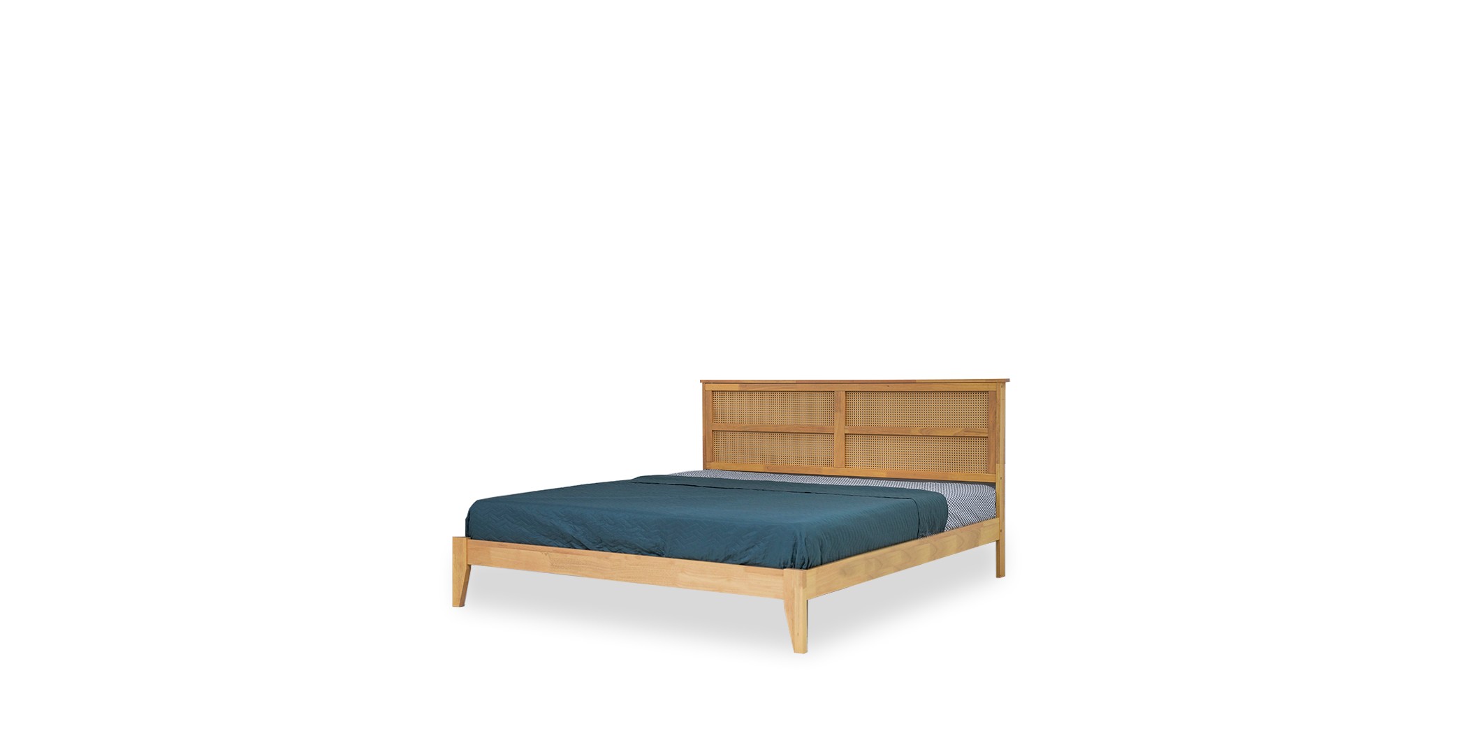 Alicia Bed 180x200 cm Rubberwood White Oak