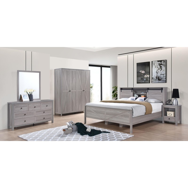Glendale Bedroom Set 180X200 cm Nimbus & Oak Glendale Bedroom Set 180X200 cm Nimbus & Oak