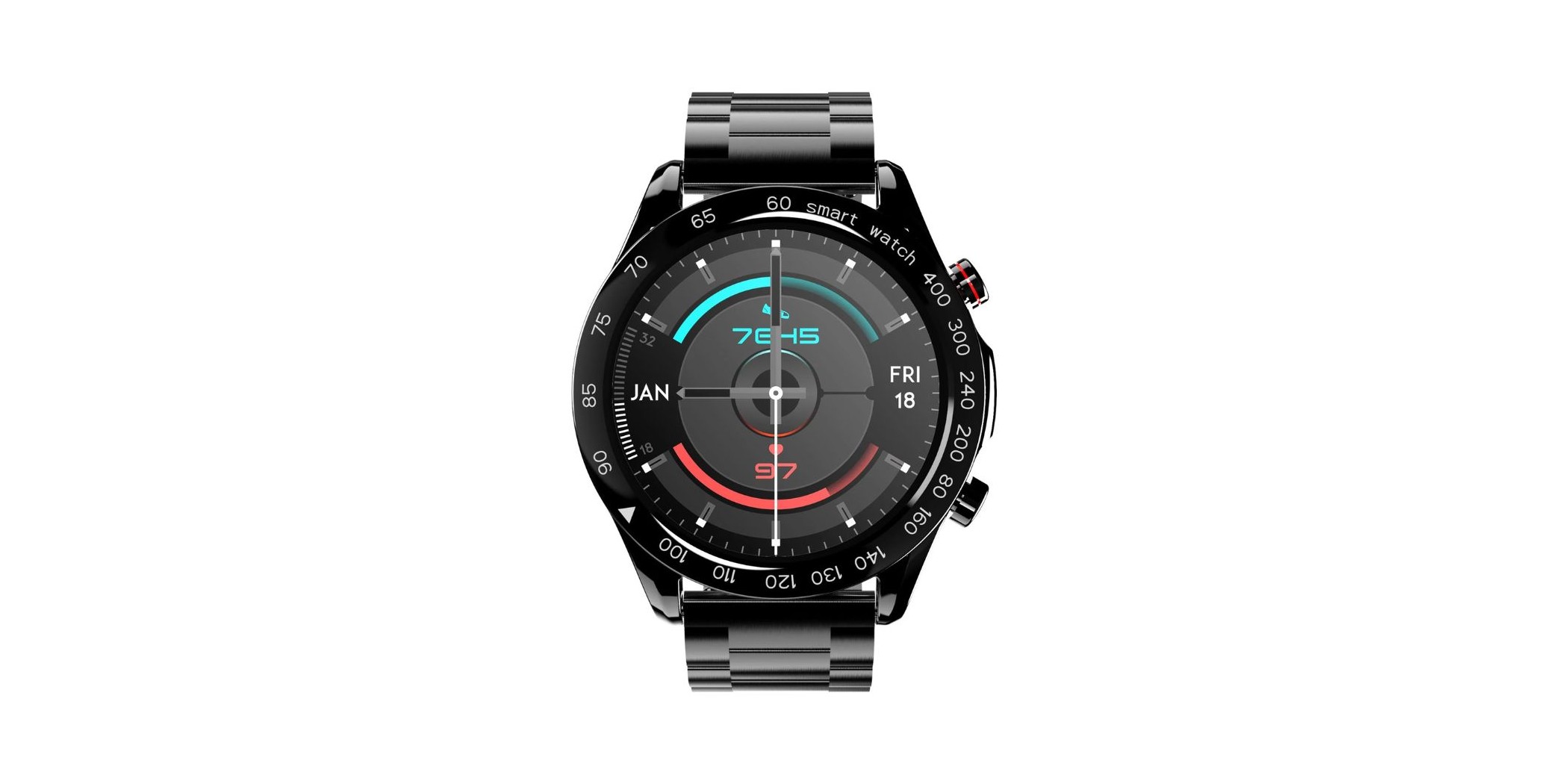 Hifuture Go Pro Smartwatch Black Swiss-style Stainless Steel
