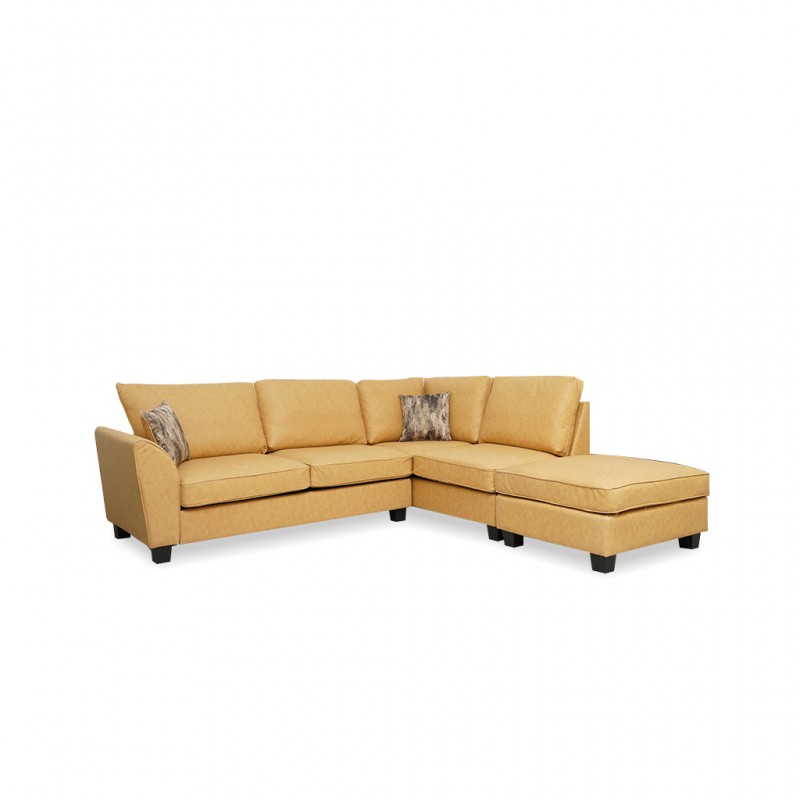 Bella Sofa Corner in Mustard Col Leather Gel Bella Sofa Corner in Mustard Col Leather Gel