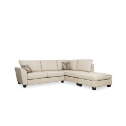 Bella Corner RHF Chaise+LHF 2Str+Otto Fabric Stone Leather Gel
