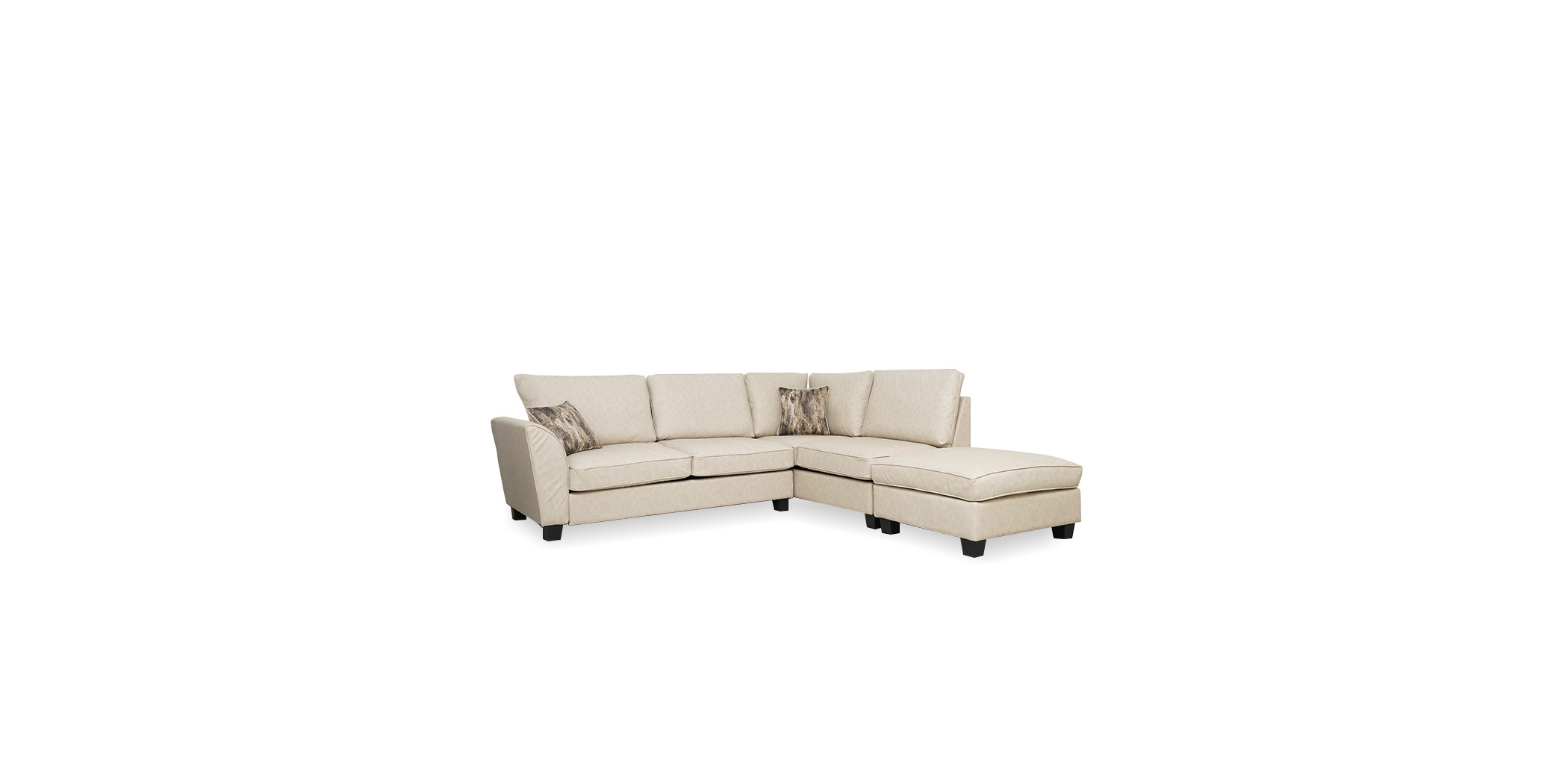 Bella Sofa Corner In Stone Col Leather Gel