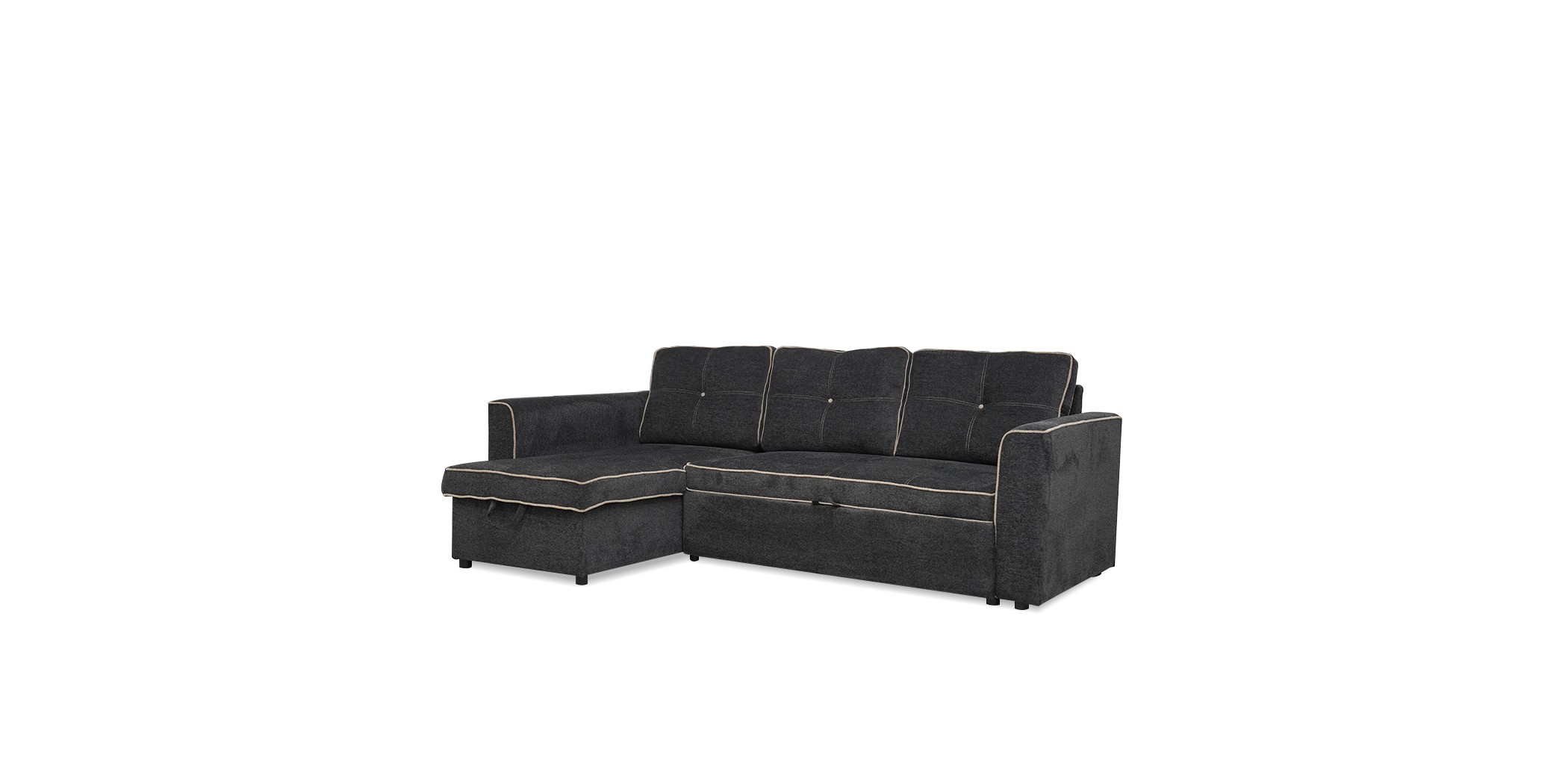 Conrad Pull Out SofaBed LHF Chaise Storage Unit Grey