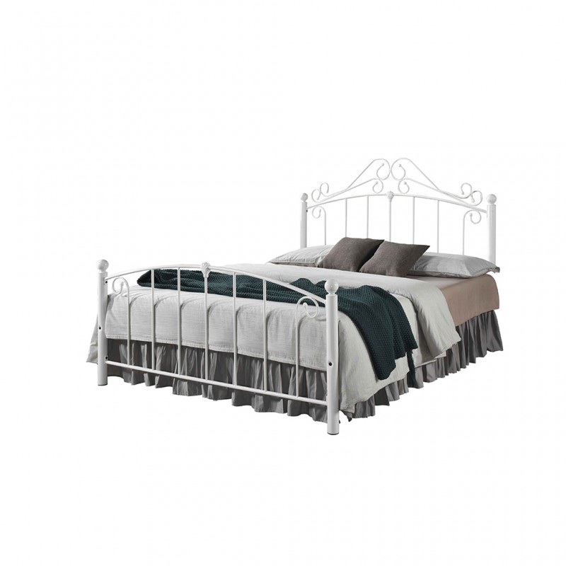 Britney Bed 180x200 cm White Metal Britney Bed 180x200 cm White Metal