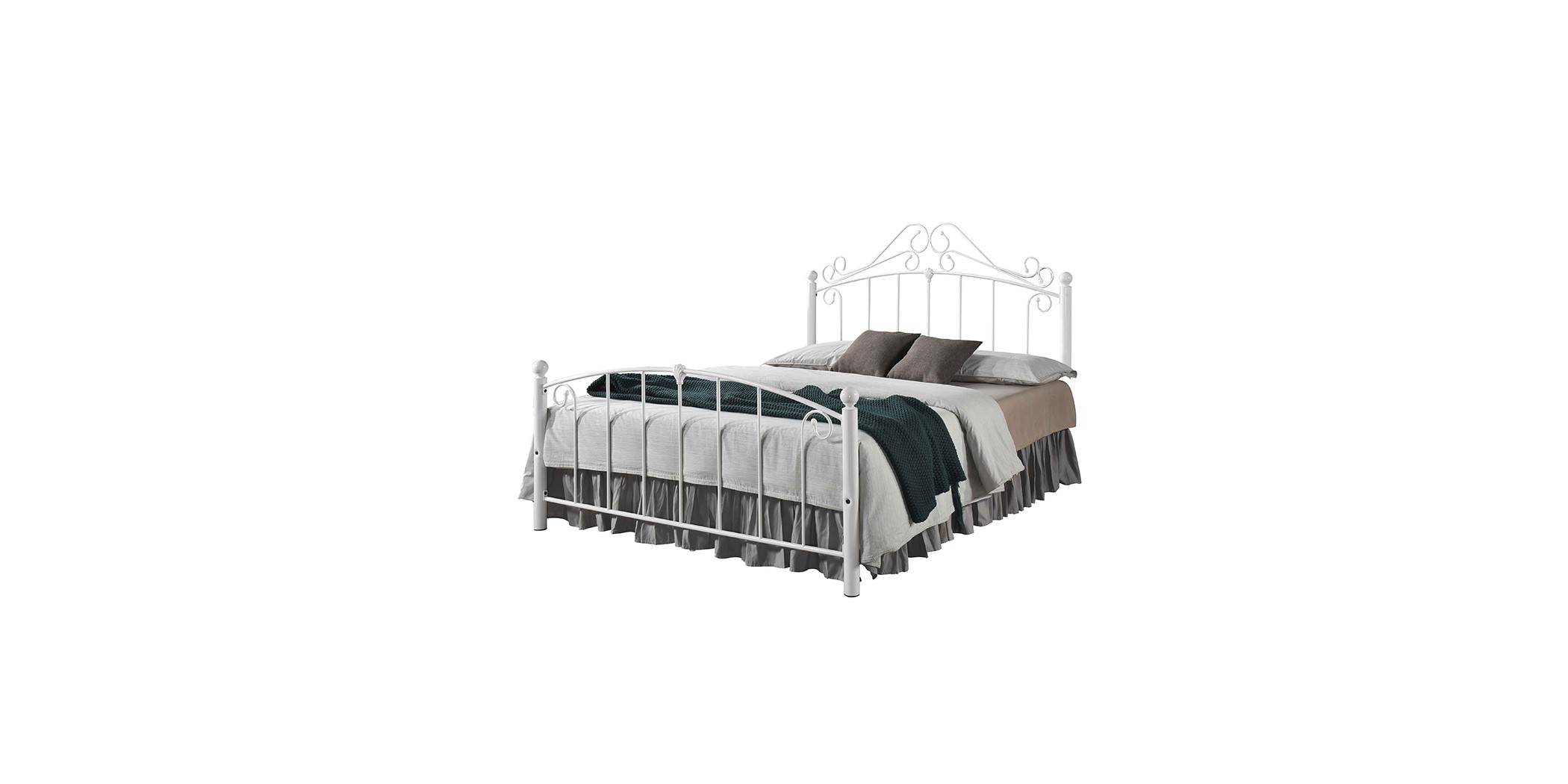 Britney Bed 180x200 cm White Metal