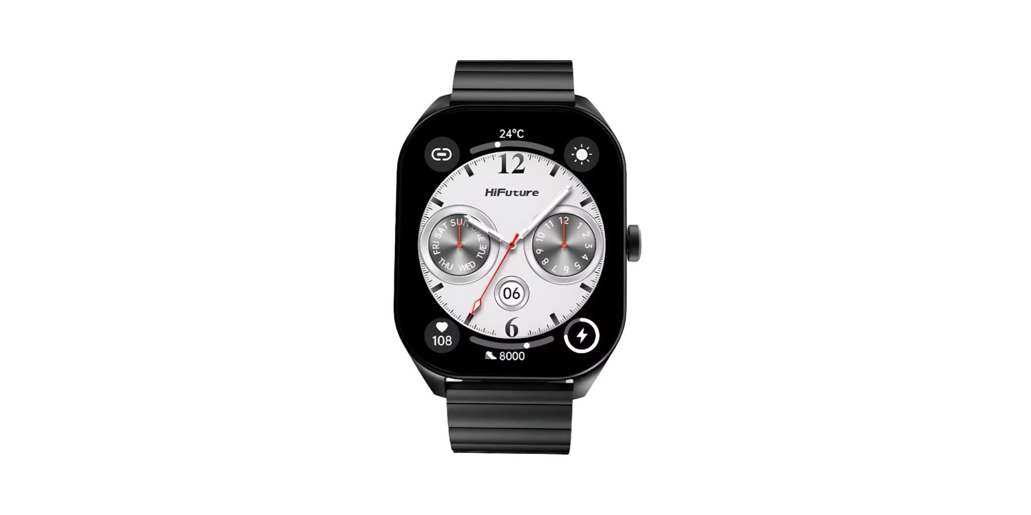 Hifuture Apex Smartwatch Black Business Stainless Steel