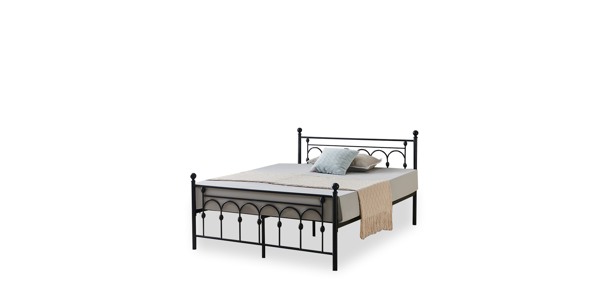 Bella Metal Bed 140x190 cm Matt Black