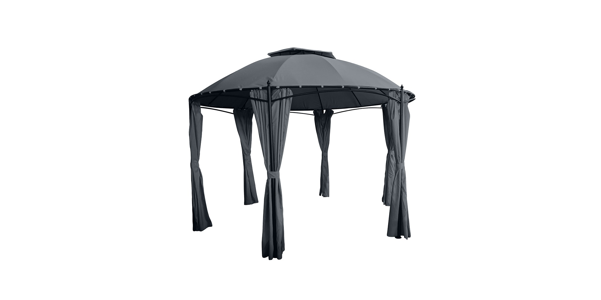 Luna Gazebo 3.6 m Grey Fabrics and Powder Coating