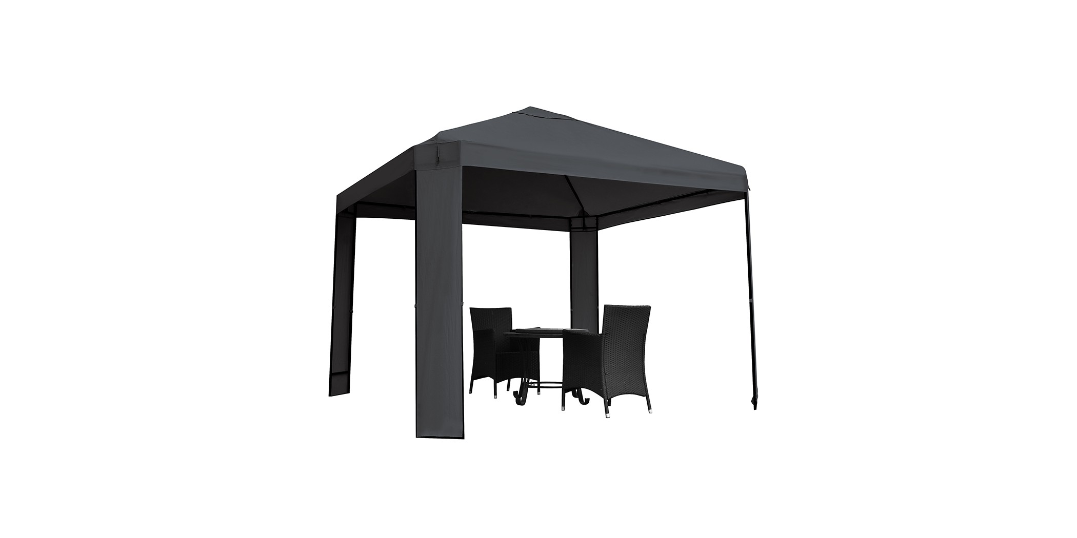 Acura Gazebo Grey Fabrics And Powder Coating in Black