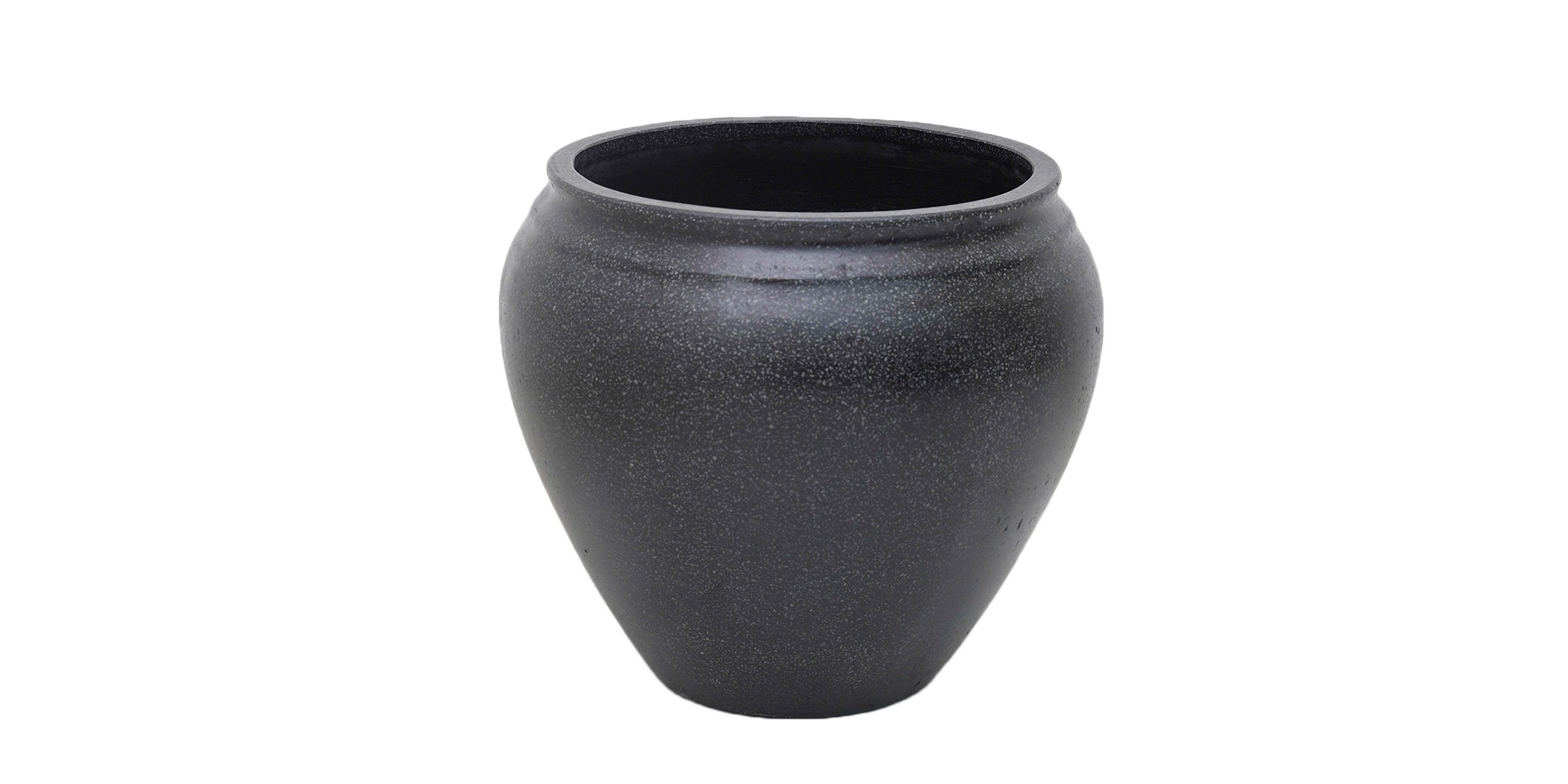 Emili Pot Black Terrazzo Cement