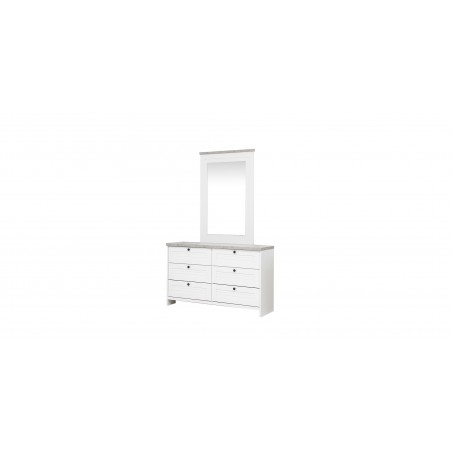 Brianna Bedroom Set 180x200 cm White & Marble Grey