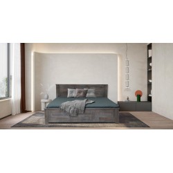 Napoleon Bed 180x200 cm Grey Rubberwood