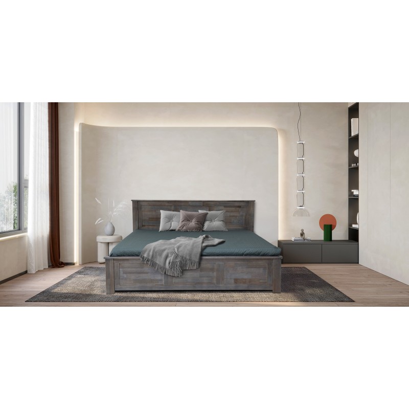 Napoleon Bed 180x200 cm Grey Rubberwood