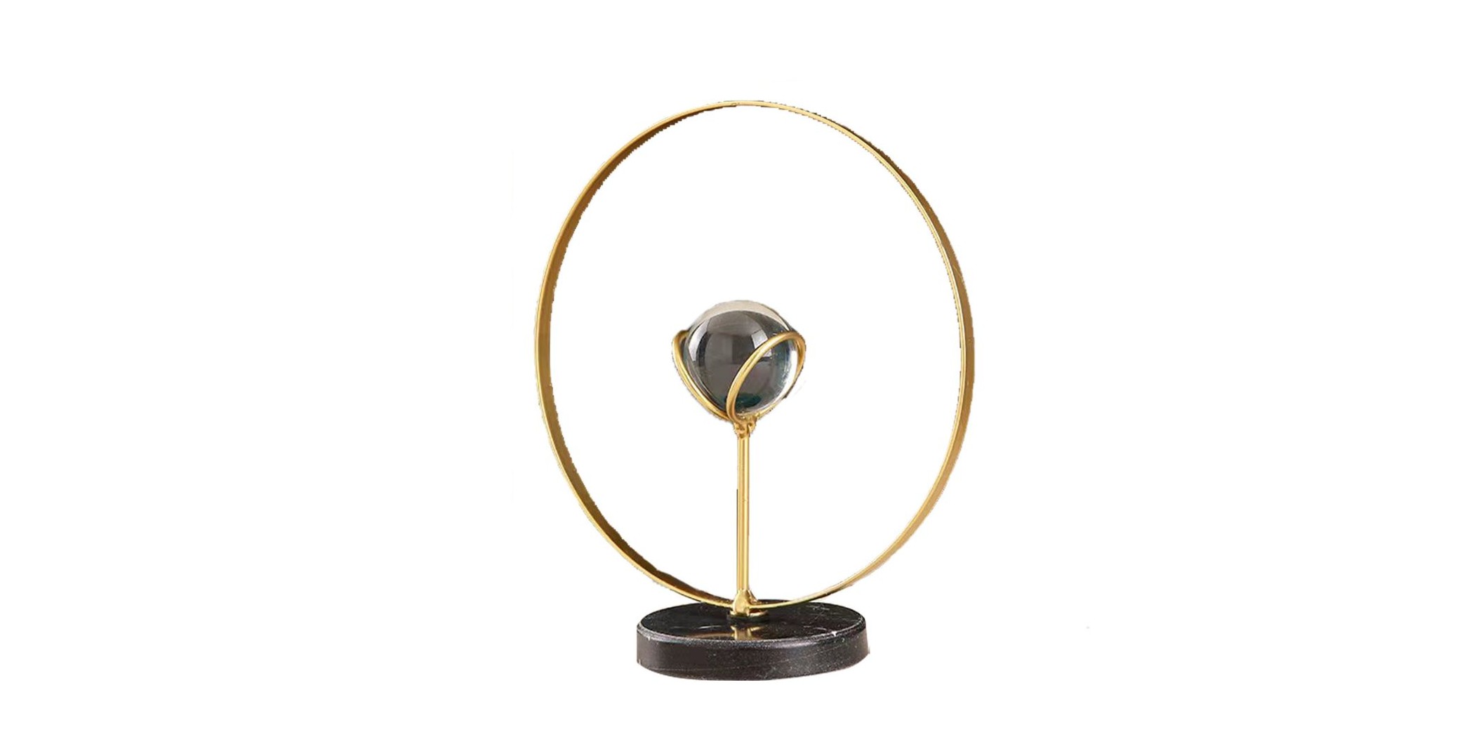 Glass Ball Round Gold Table Decor Metal/Stone