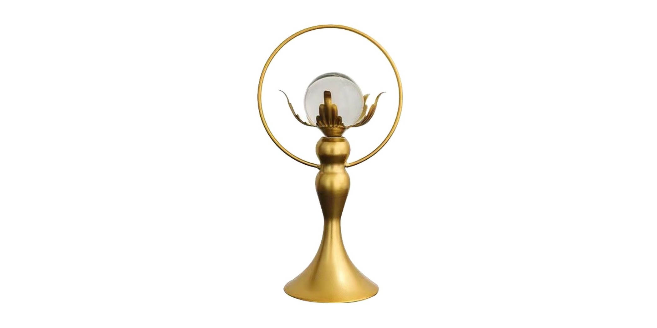 Glass Ball Gold Table Decor Metal