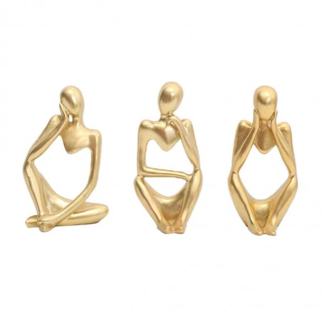 Thinking Gold Table Decor Resin Set Of 3