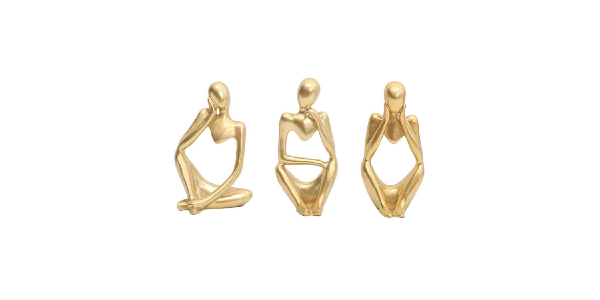 Thinking Gold Table Decor Resin Set Of 3